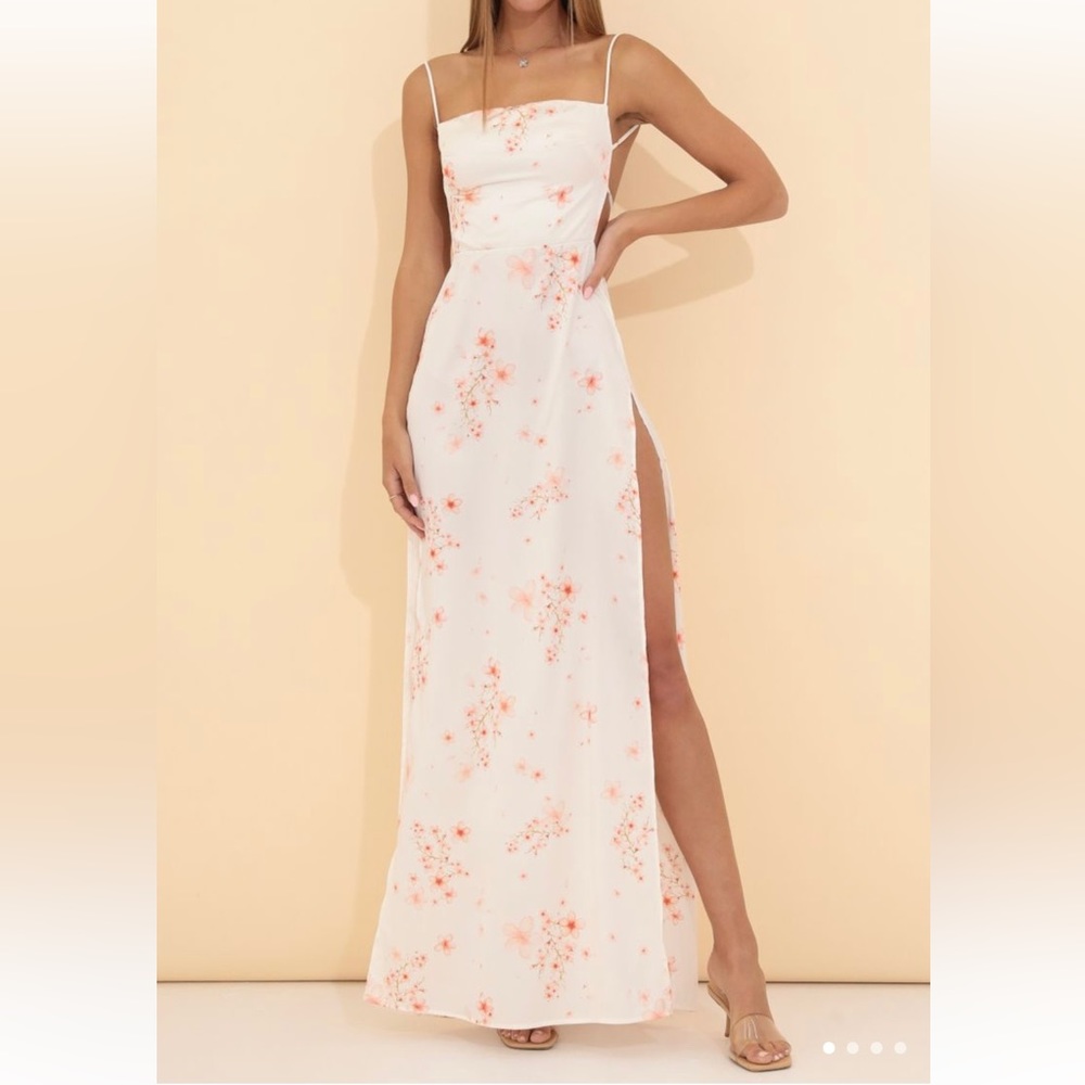 Silk backless long dress. (Lucy in the sky)